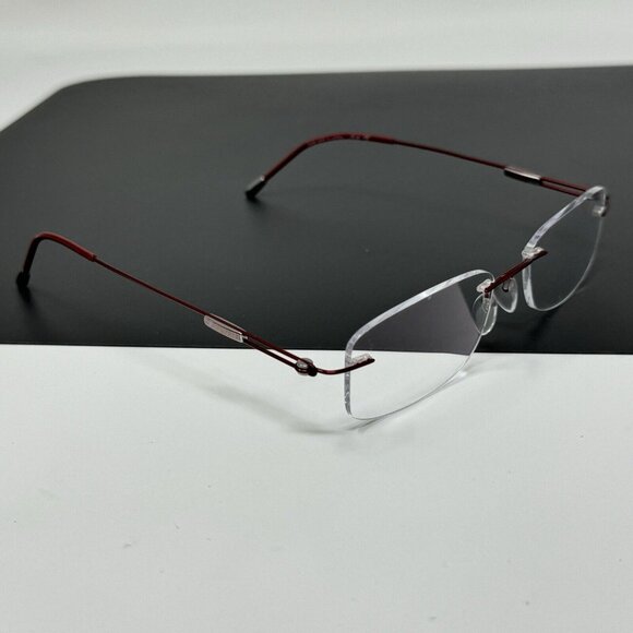 Silhouette 7534 40 6079 Titanium Red Rimless Eyeglasses Frames 17 135 Austria main image 8